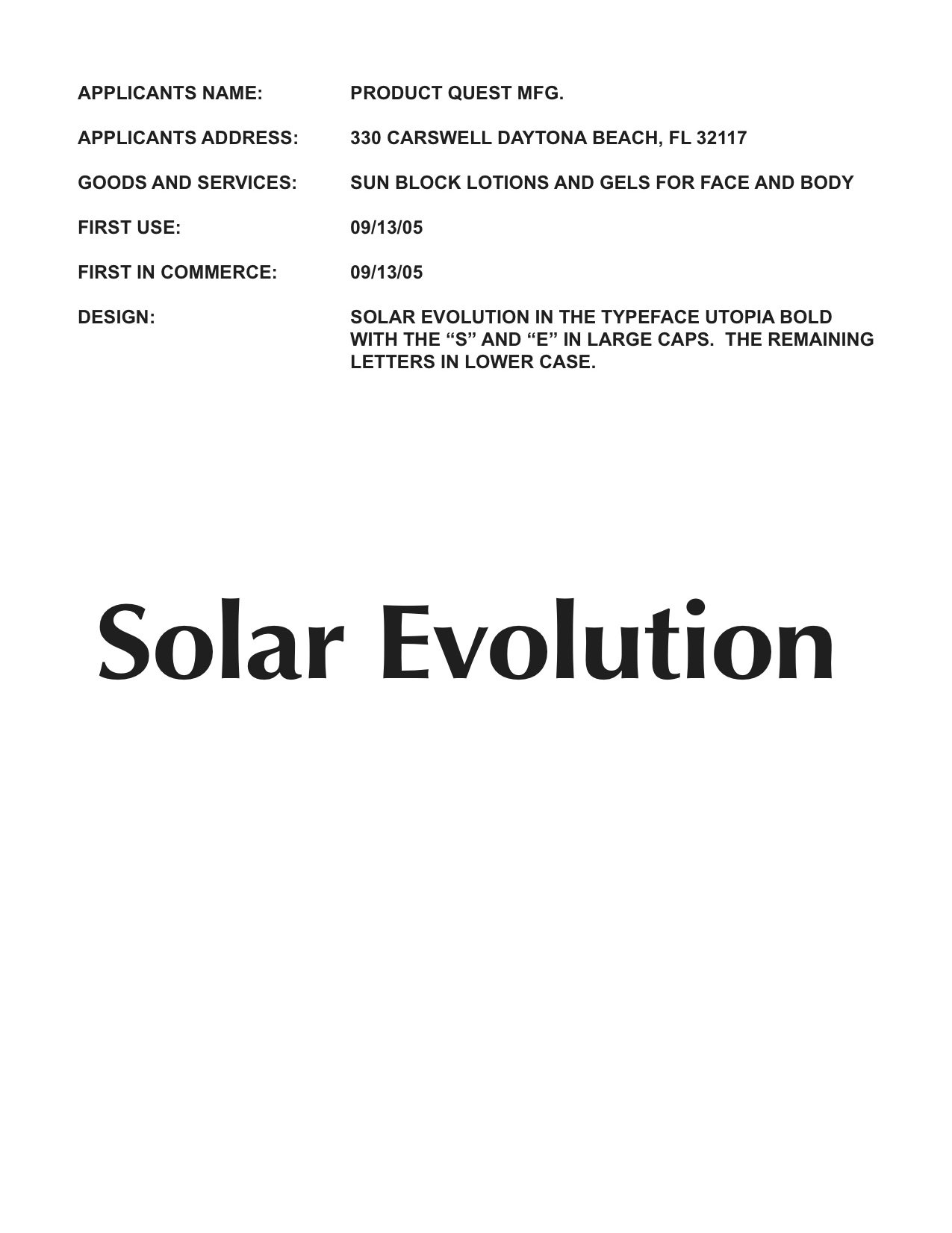  SOLAR EVOLUTION