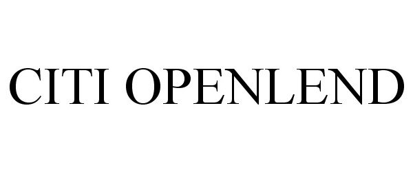 Trademark Logo CITI OPENLEND