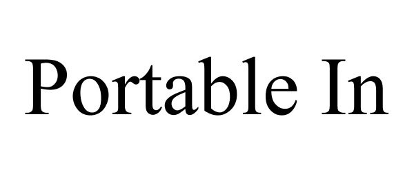 Trademark Logo PORTABLE IN
