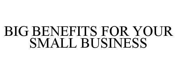 BIG BENEFITS FOR YOUR SMALL BUSINESS