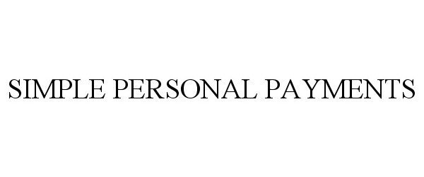 Trademark Logo SIMPLE PERSONAL PAYMENTS