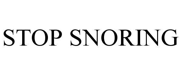 Trademark Logo STOP SNORING