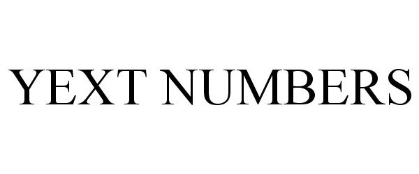 Trademark Logo YEXT NUMBERS