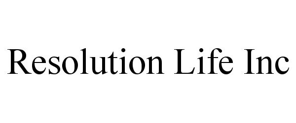  RESOLUTION LIFE INC