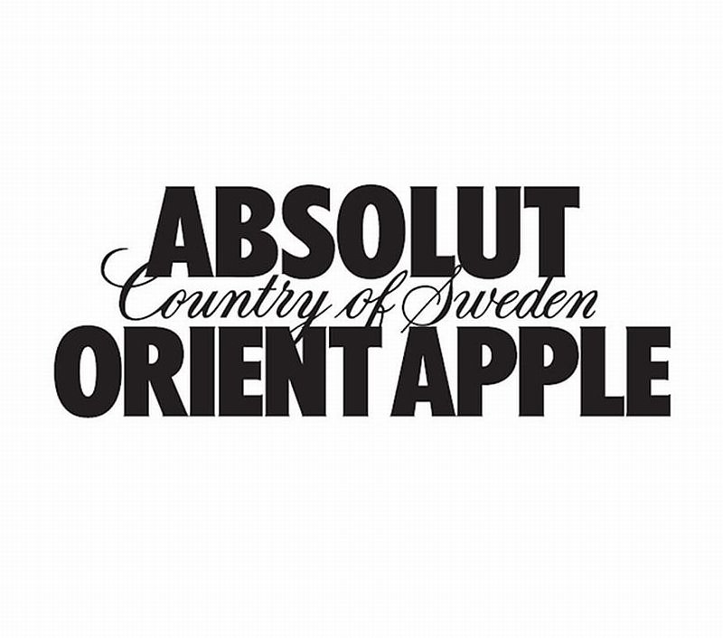  ABSOLUT COUNTRY OF SWEDEN ORIENT APPLE