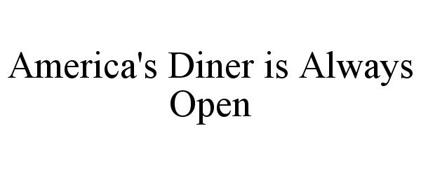 Trademark Logo AMERICA'S DINER IS ALWAYS OPEN