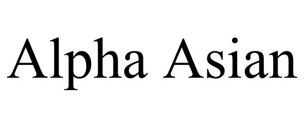 Trademark Logo ALPHA ASIAN