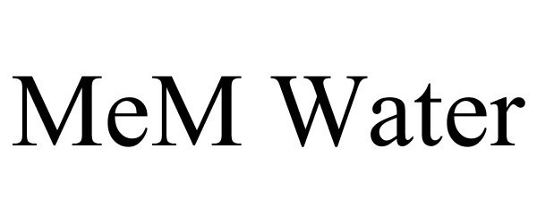 Trademark Logo MEM WATER