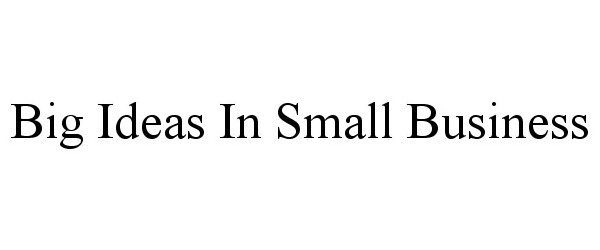 Trademark Logo BIG IDEAS IN SMALL BUSINESS