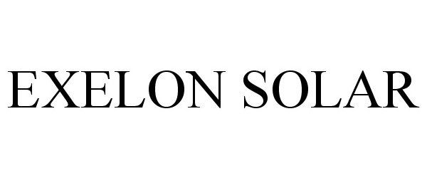 Trademark Logo EXELON SOLAR