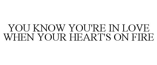  YOU KNOW YOU'RE IN LOVE WHEN YOUR HEART'S ON FIRE