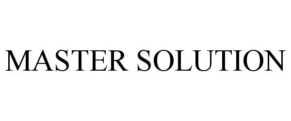 Trademark Logo MASTER SOLUTION