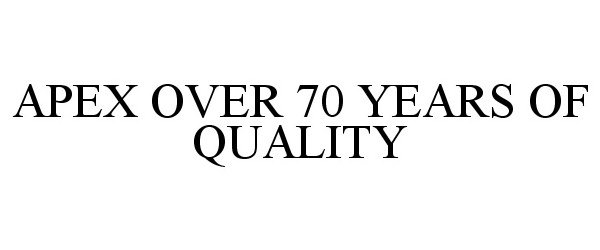  APEX OVER 70 YEARS OF QUALITY