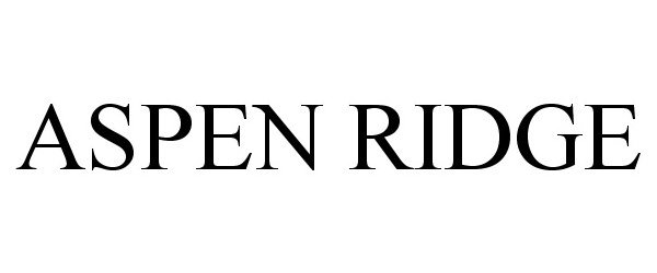 Trademark Logo ASPEN RIDGE
