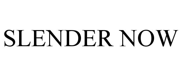 Trademark Logo SLENDER NOW