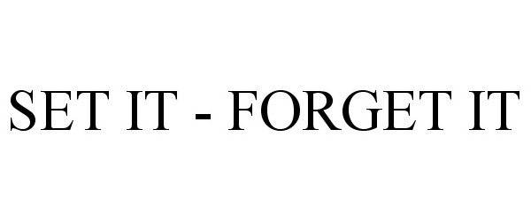 Trademark Logo SET IT - FORGET IT