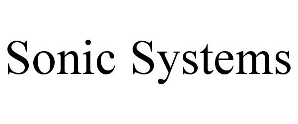 Trademark Logo SONIC SYSTEMS