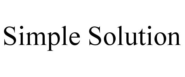 Trademark Logo SIMPLE SOLUTION