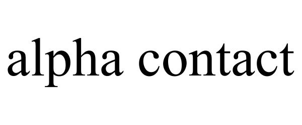 Trademark Logo ALPHA CONTACT