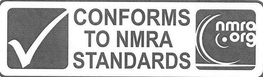Trademark Logo CONFORMS TO NMRA STANDARDS NMRA.ORG