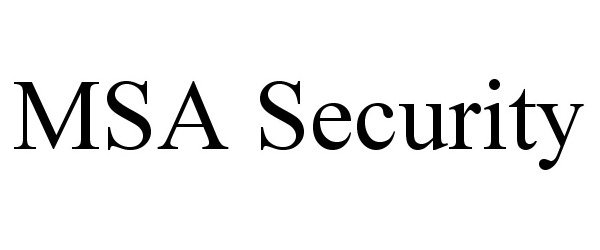  MSA SECURITY