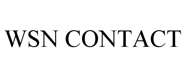 Trademark Logo WSN CONTACT