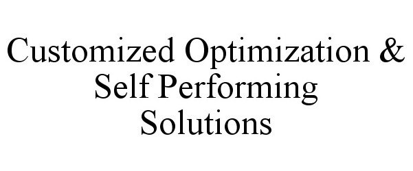  CUSTOMIZED OPTIMIZATION &amp; SELF PERFORMING SOLUTIONS