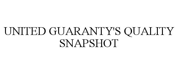 Trademark Logo UNITED GUARANTY'S QUALITY SNAPSHOT
