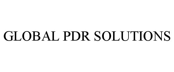  GLOBAL PDR SOLUTIONS