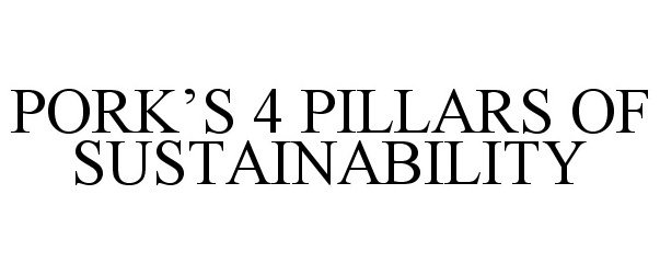 Trademark Logo PORK'S 4 PILLARS OF SUSTAINABILITY