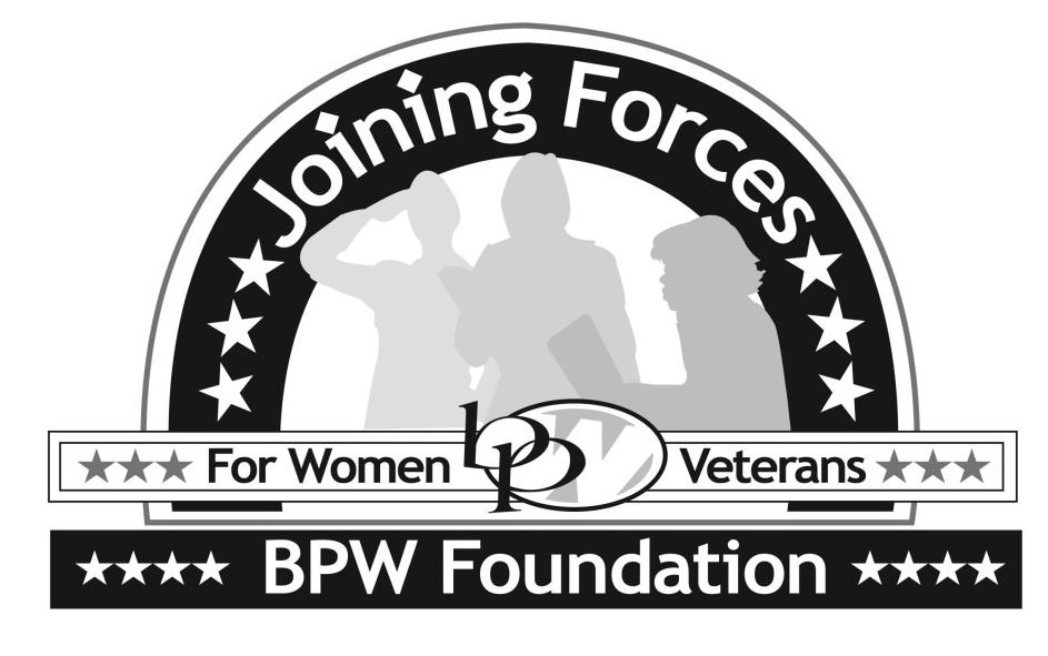 Trademark Logo JOINING FORCES FOR WOMEN VETERANS BPW BPW FOUNDATION