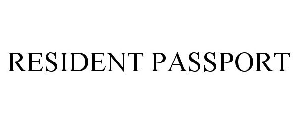 Trademark Logo RESIDENT PASSPORT