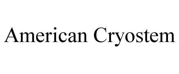 Trademark Logo AMERICAN CRYOSTEM