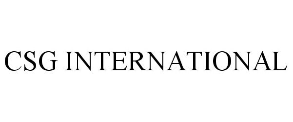  CSG INTERNATIONAL