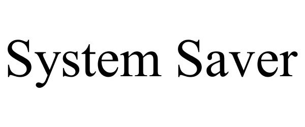 Trademark Logo SYSTEM SAVER