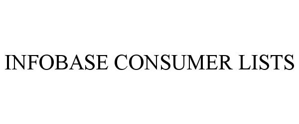  INFOBASE CONSUMER LISTS