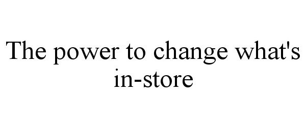  THE POWER TO CHANGE WHAT'S IN-STORE