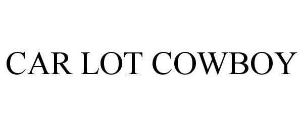  CAR LOT COWBOY