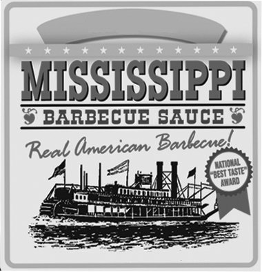 Trademark Logo MISSISSIPPI BARBECUE SAUCE REAL AMERICAN BARBECUE! NATIONAL "BEST TASTE" AWARD