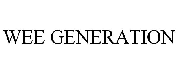 Trademark Logo WEE GENERATION