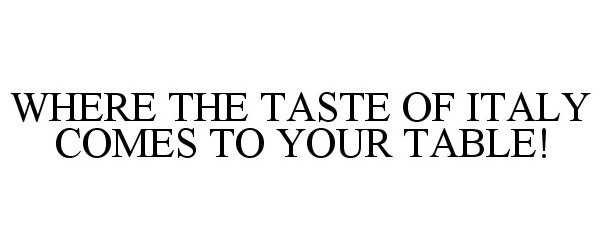 Trademark Logo WHERE THE TASTE OF ITALY COMES TO YOUR TABLE!