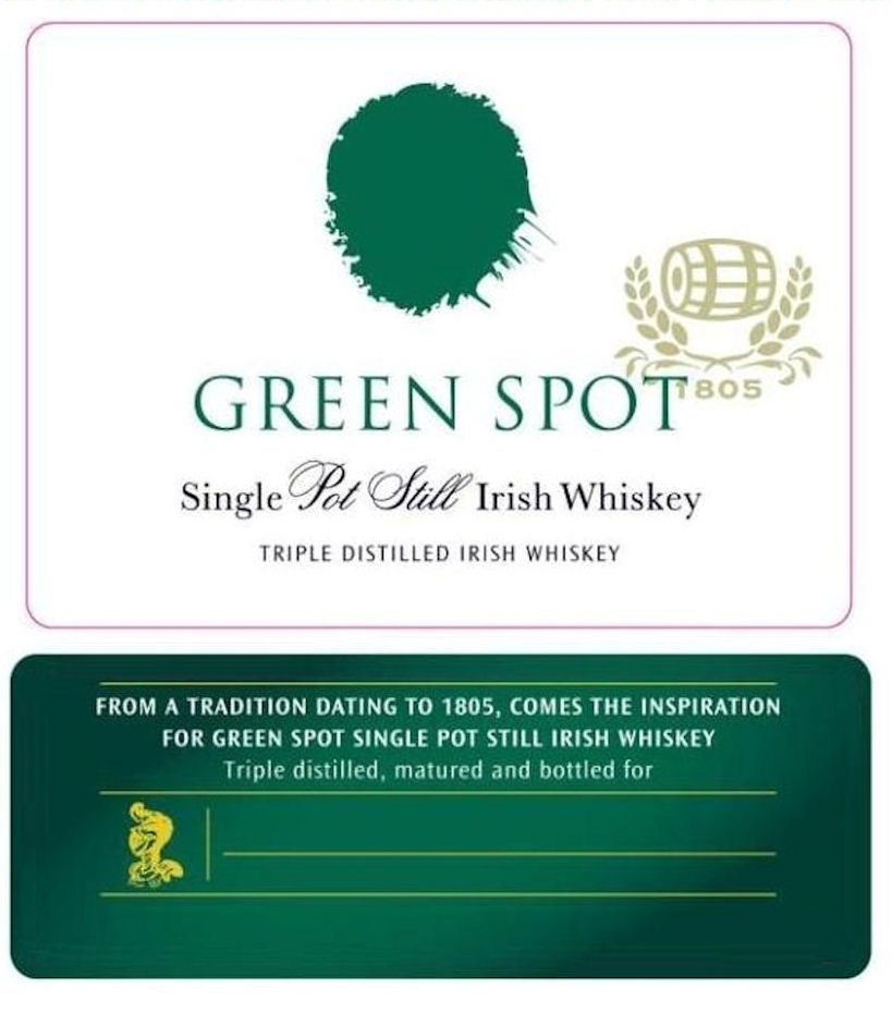  GREEN SPOT 1805 SINGLE POT STILL IRISH WHISKEY TRIPLE DISTILLED IRISH WHISKEY FROM A TRADITION DATING TO 1805, COMES THE INSPIRA