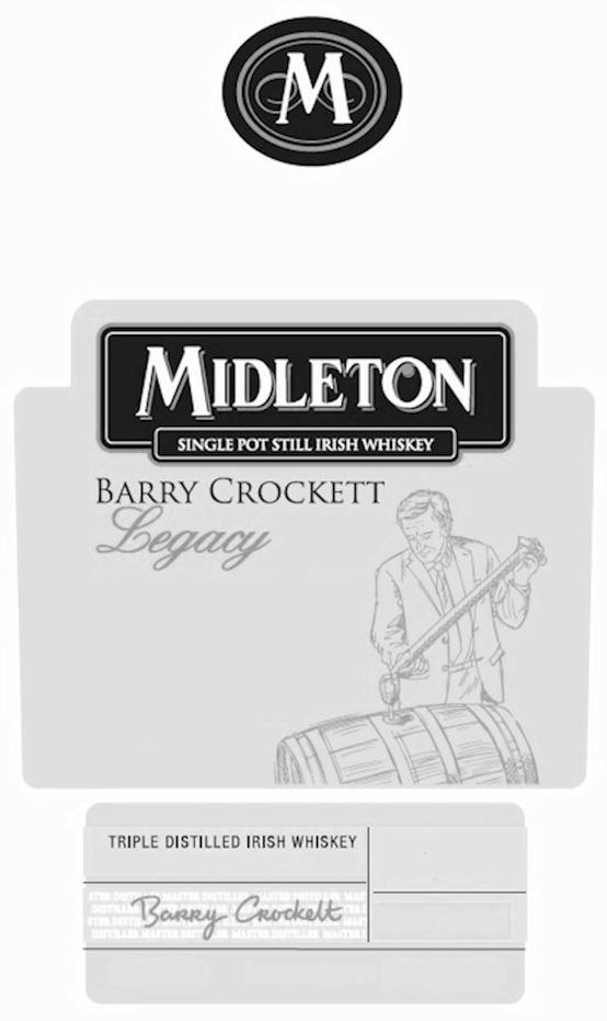 Trademark Logo M MIDLETON SINGLE POT STILL IRISH WHISKEY BARRY CROCKETT LEGACY BARRY CROCKETT