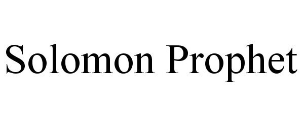 Trademark Logo SOLOMON PROPHET