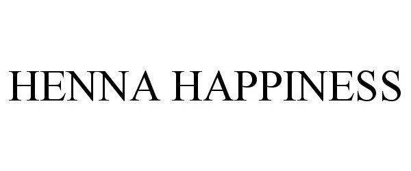 Trademark Logo HENNA HAPPINESS