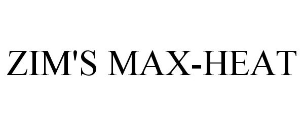 Trademark Logo ZIM'S MAX-HEAT