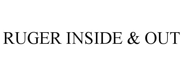 Trademark Logo RUGER INSIDE &amp; OUT