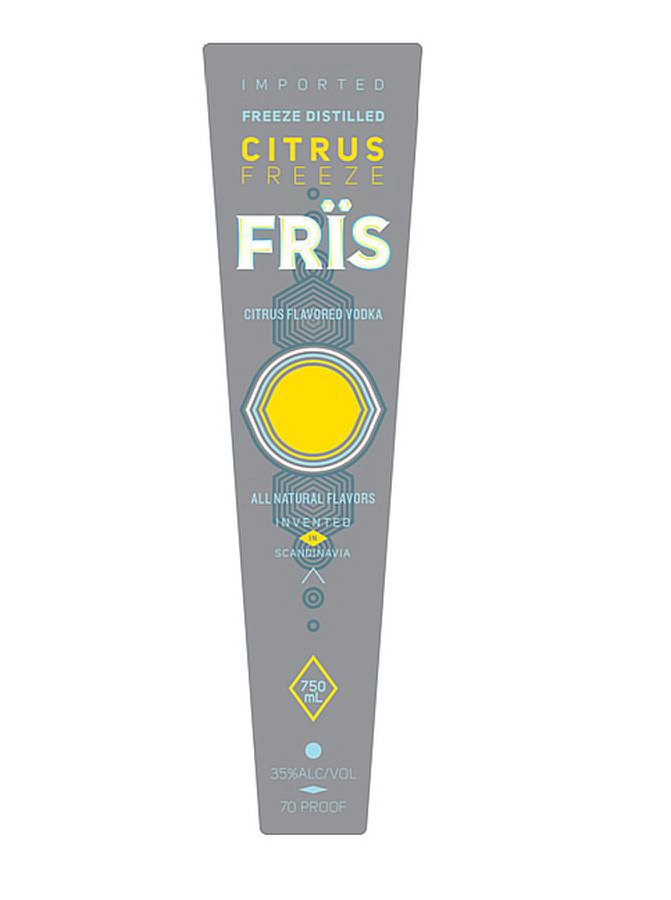  IMPORTED FREEZE DISTILLED CITRUS FREEZE FRÃS CITRUS FLAVORED VODKA ALL NATURAL FLAVORS INVENTED IN SCANDINAVIA