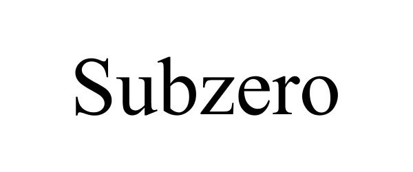 Trademark Logo SUBZERO