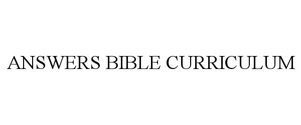  ANSWERS BIBLE CURRICULUM